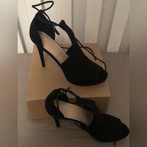 Sexy Black Lace-Up Women's Stiletto Heels